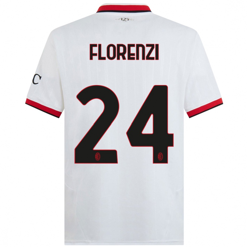 Hombre Fútbol Camiseta Alessandro Florenzi #24 Blanco Negro Rojo 2ª Equipación 2024/25 Argentina