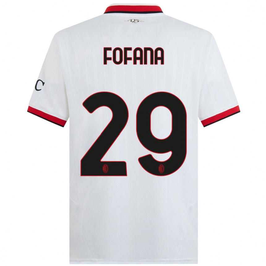 Hombre Fútbol Camiseta Youssouf Fofana #29 Blanco Negro Rojo 2ª Equipación 2024/25 Argentina