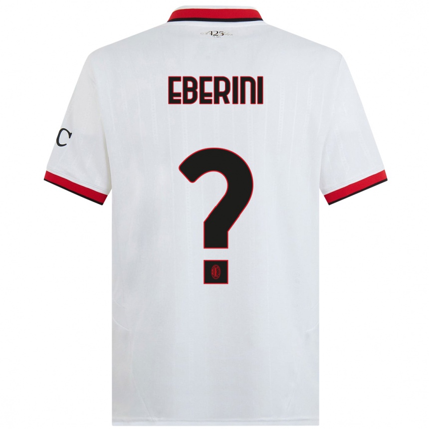 Hombre Fútbol Camiseta Daniele Eberini #0 Blanco Negro Rojo 2ª Equipación 2024/25 Argentina