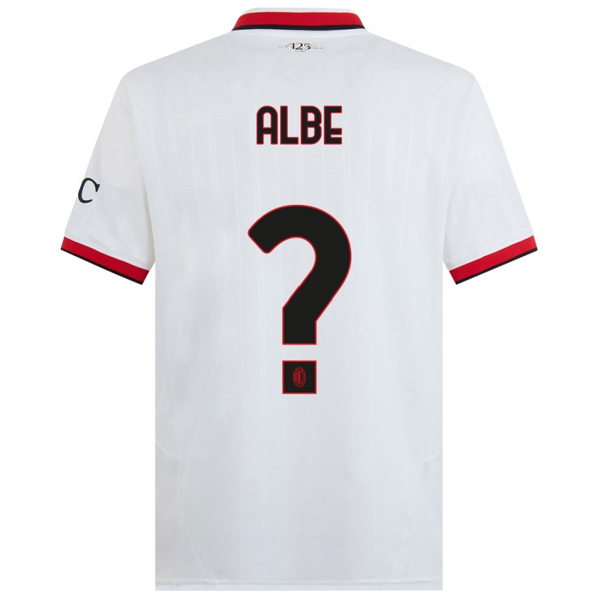 Hombre Fútbol Camiseta Salem Albe #0 Blanco Negro Rojo 2ª Equipación 2024/25 Argentina