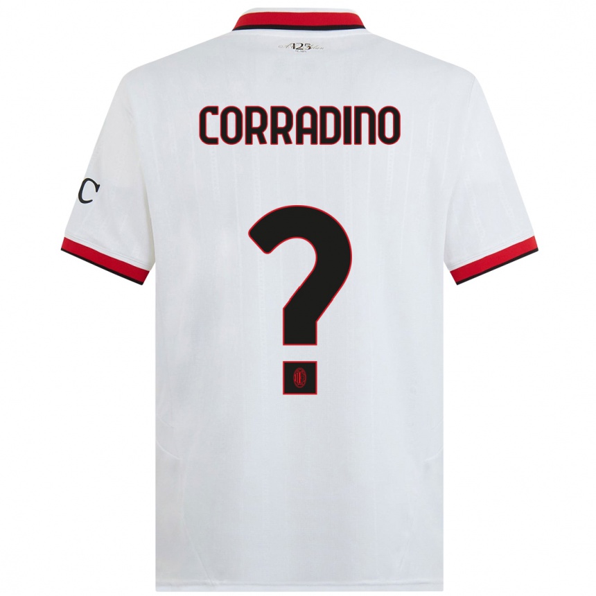 Hombre Fútbol Camiseta Riccardo Corradino #0 Blanco Negro Rojo 2ª Equipación 2024/25 Argentina