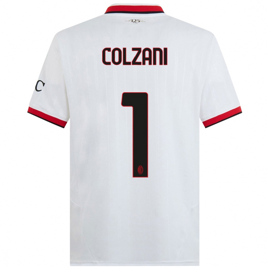 Hombre Fútbol Camiseta Edoardo Colzani #1 Blanco Negro Rojo 2ª Equipación 2024/25 Argentina