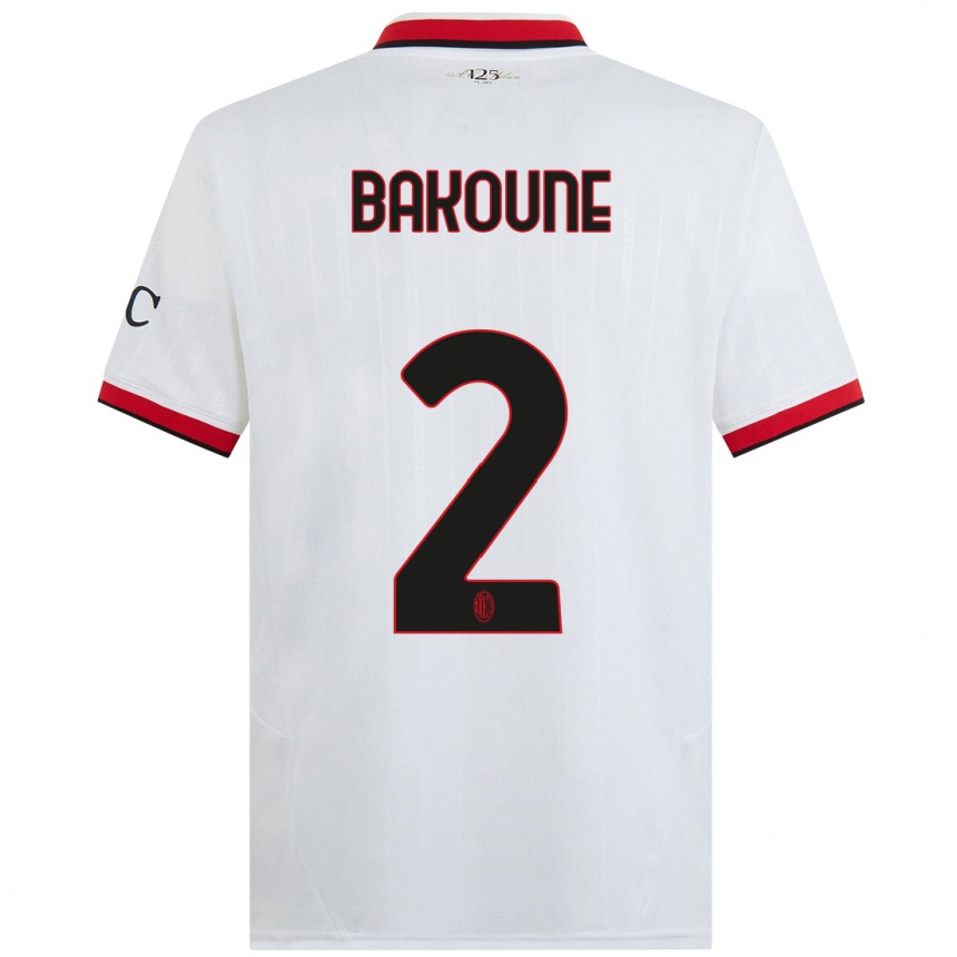 Hombre Fútbol Camiseta Adam Bakoune #2 Blanco Negro Rojo 2ª Equipación 2024/25 Argentina