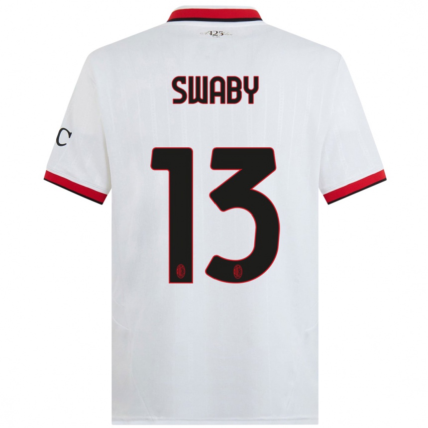 Hombre Fútbol Camiseta Allyson Swaby #13 Blanco Negro Rojo 2ª Equipación 2024/25 Argentina