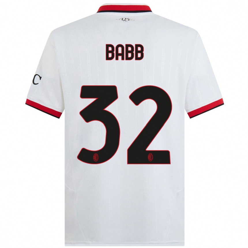 Hombre Fútbol Camiseta Selena Delia Babb #32 Blanco Negro Rojo 2ª Equipación 2024/25 Argentina