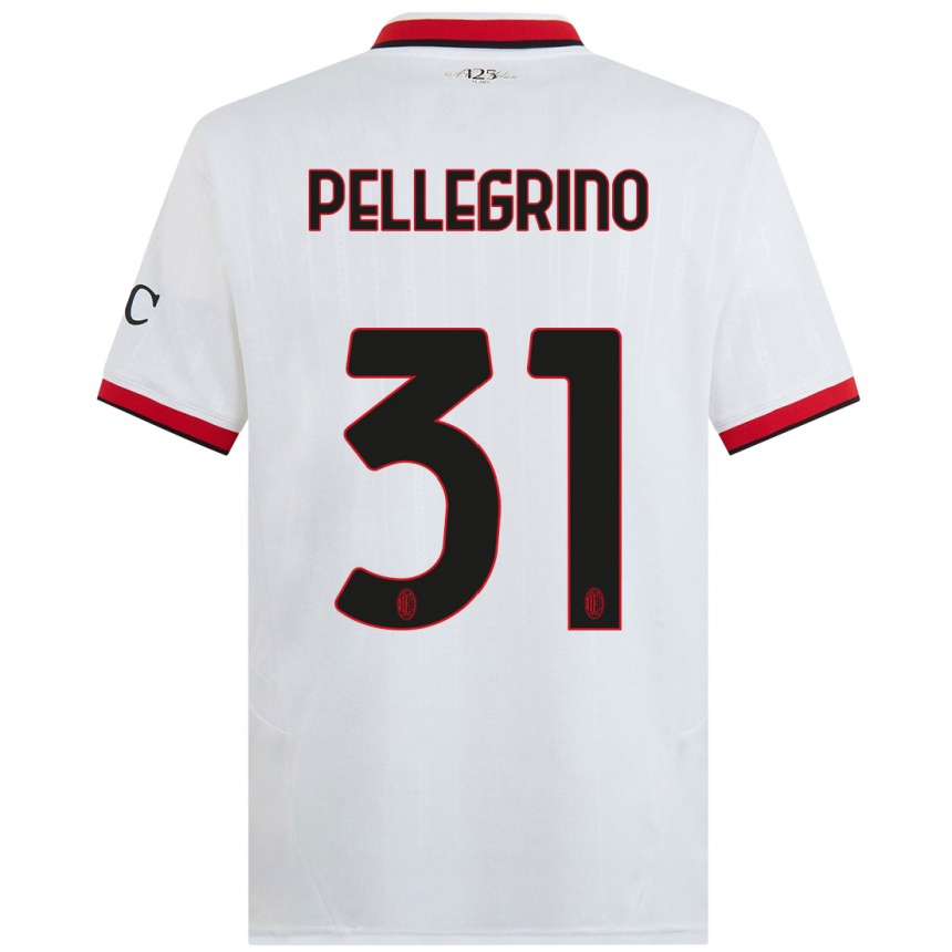 Hombre Fútbol Camiseta Marco Pellegrino #31 Blanco Negro Rojo 2ª Equipación 2024/25 Argentina