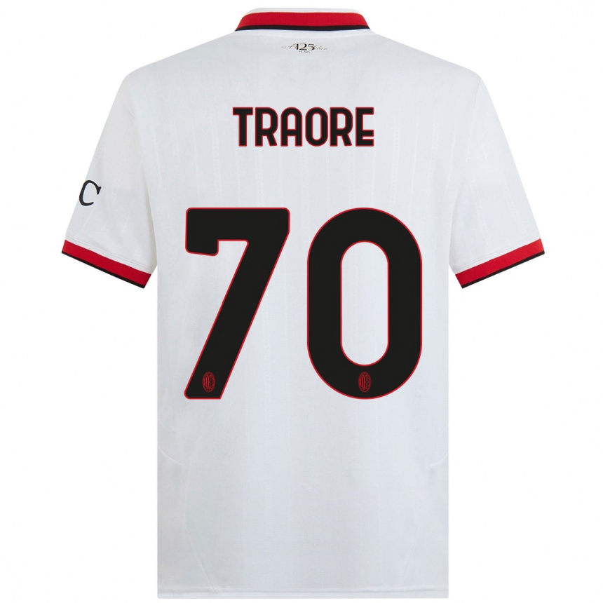 Hombre Fútbol Camiseta Chaka Traore #70 Blanco Negro Rojo 2ª Equipación 2024/25 Argentina