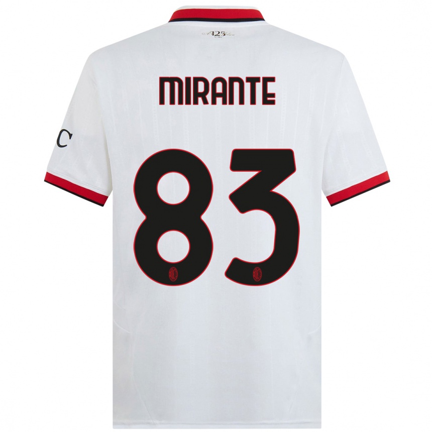 Hombre Fútbol Camiseta Antonio Mirante #83 Blanco Negro Rojo 2ª Equipación 2024/25 Argentina