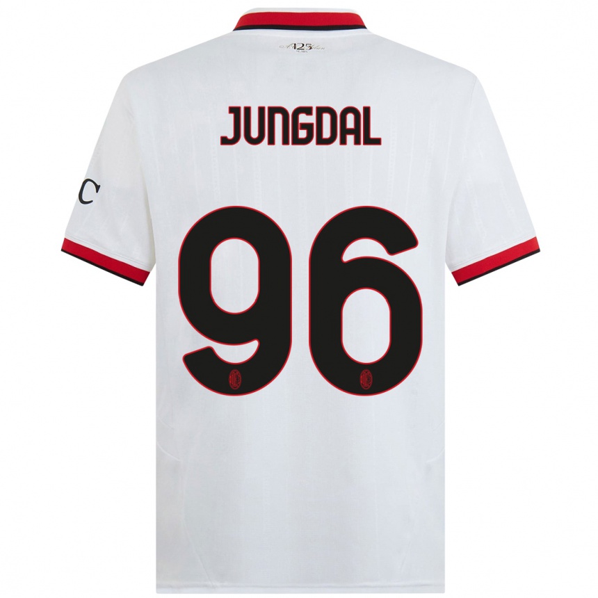 Hombre Fútbol Camiseta Andreas Jungdal #96 Blanco Negro Rojo 2ª Equipación 2024/25 Argentina