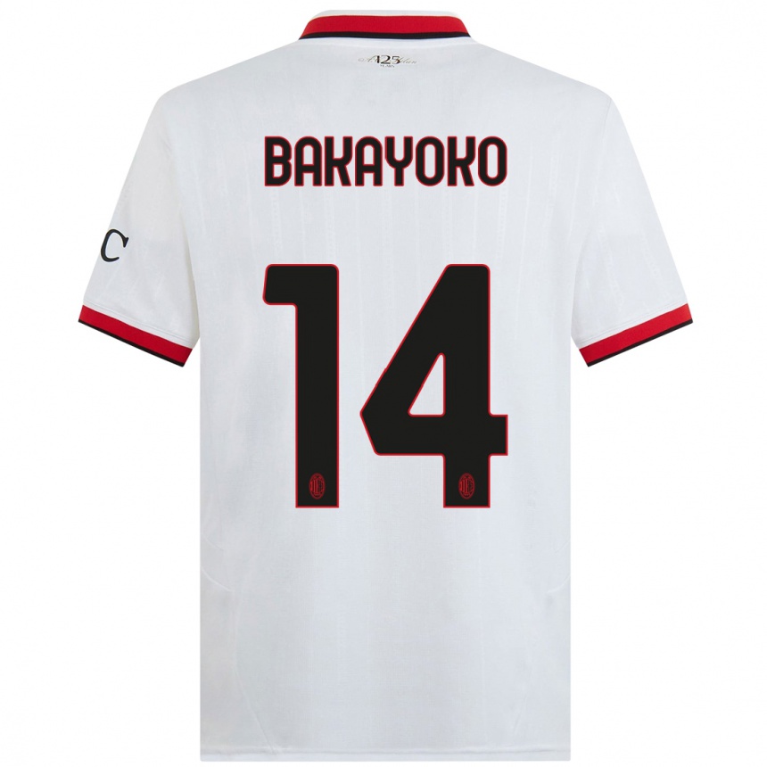 Hombre Fútbol Camiseta Tiemoue Bakayoko #14 Blanco Negro Rojo 2ª Equipación 2024/25 Argentina