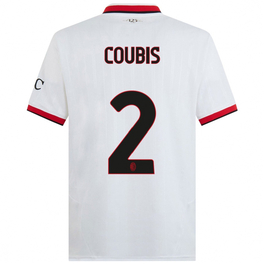 Hombre Fútbol Camiseta Andrei Coubis #2 Blanco Negro Rojo 2ª Equipación 2024/25 Argentina