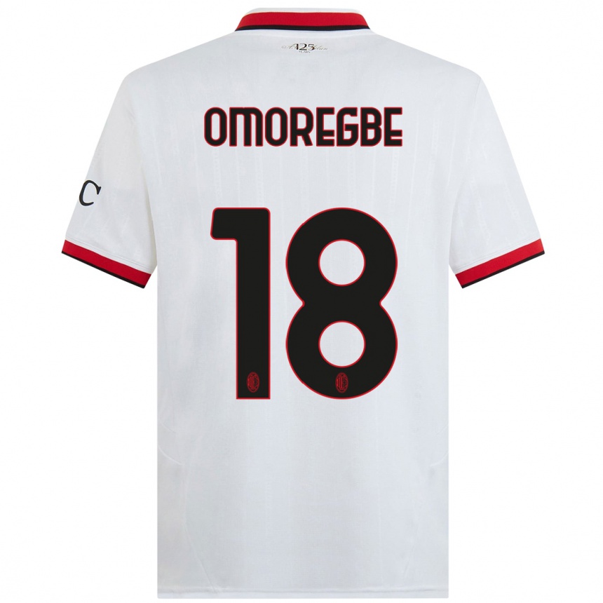 Hombre Fútbol Camiseta Bob Murphy Omoregbe #18 Blanco Negro Rojo 2ª Equipación 2024/25 Argentina