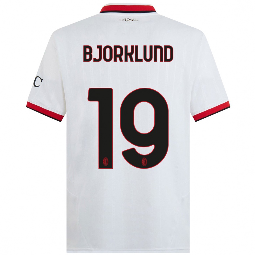 Hombre Fútbol Camiseta Lukas Bjorklund #19 Blanco Negro Rojo 2ª Equipación 2024/25 Argentina