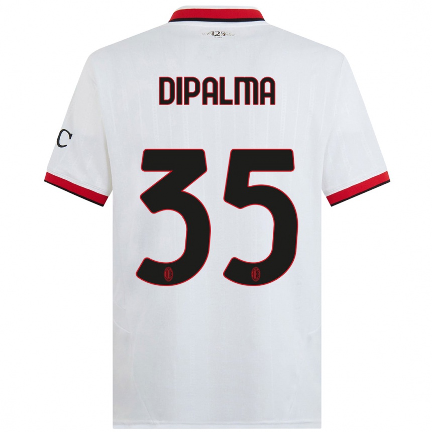 Hombre Fútbol Camiseta Matteo Dipalma #35 Blanco Negro Rojo 2ª Equipación 2024/25 Argentina