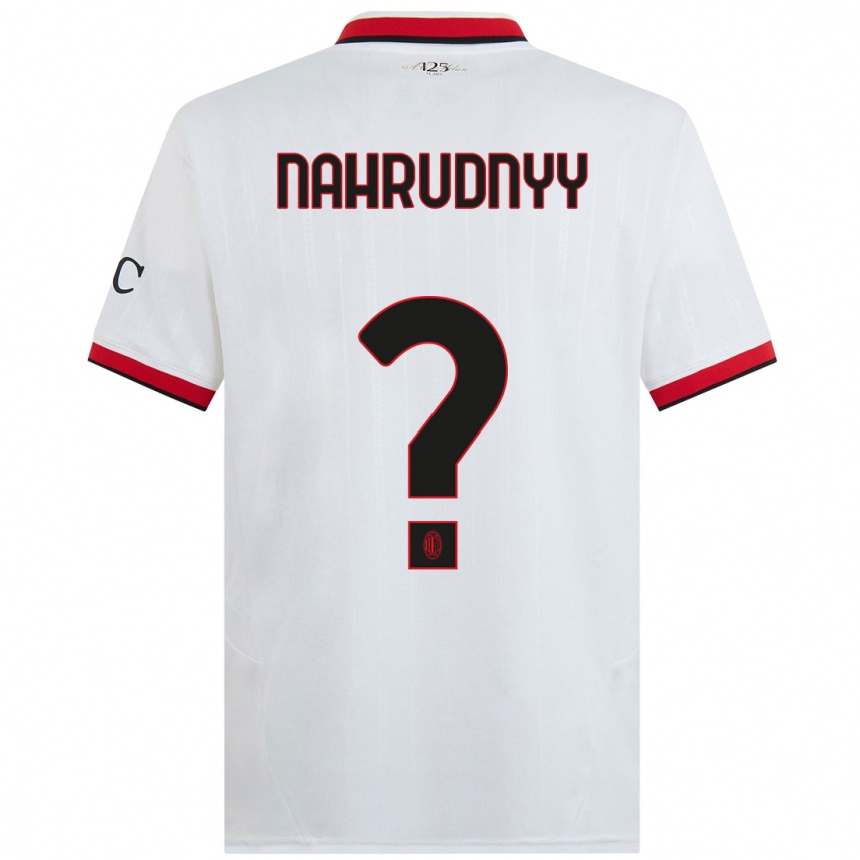 Hombre Fútbol Camiseta Vladislav Nahrudnyy #0 Blanco Negro Rojo 2ª Equipación 2024/25 Argentina