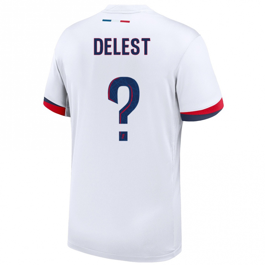 Hombre Fútbol Camiseta Shadyl Delest #0 Blanco Azul Rojo 2ª Equipación 2024/25 Argentina