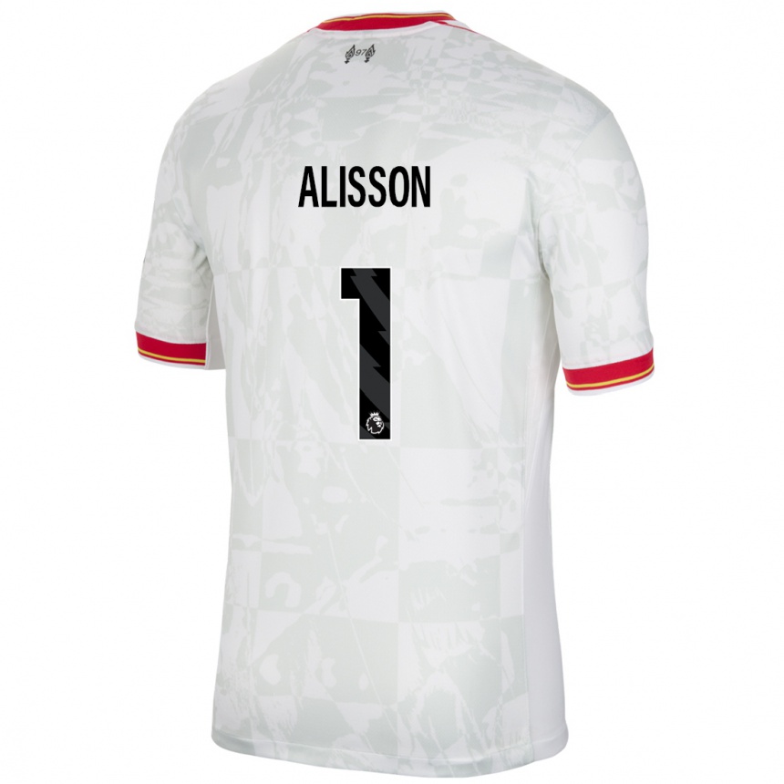 Hombre Fútbol Camiseta Alisson #1 Blanco Rojo Negro Equipación Tercera 2024/25 Argentina