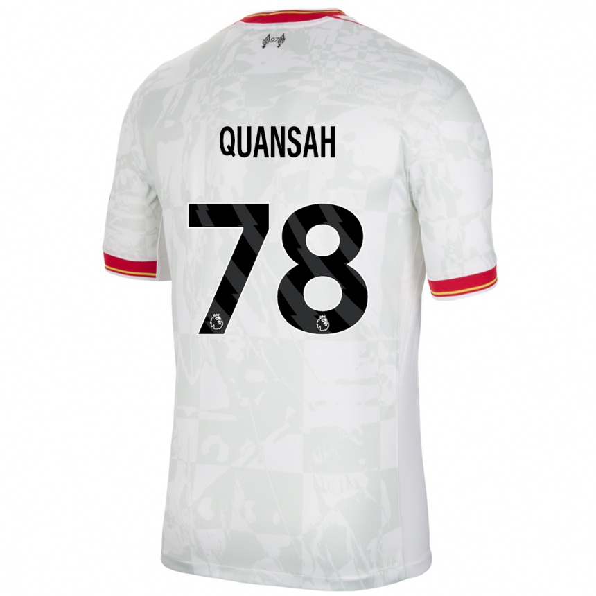 Hombre Fútbol Camiseta Jarell Quansah #78 Blanco Rojo Negro Equipación Tercera 2024/25 Argentina