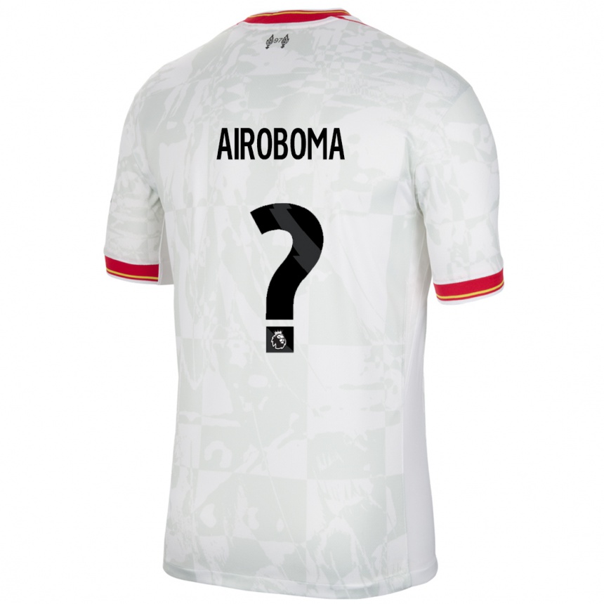 Hombre Fútbol Camiseta Emmanuel Airoboma #0 Blanco Rojo Negro Equipación Tercera 2024/25 Argentina