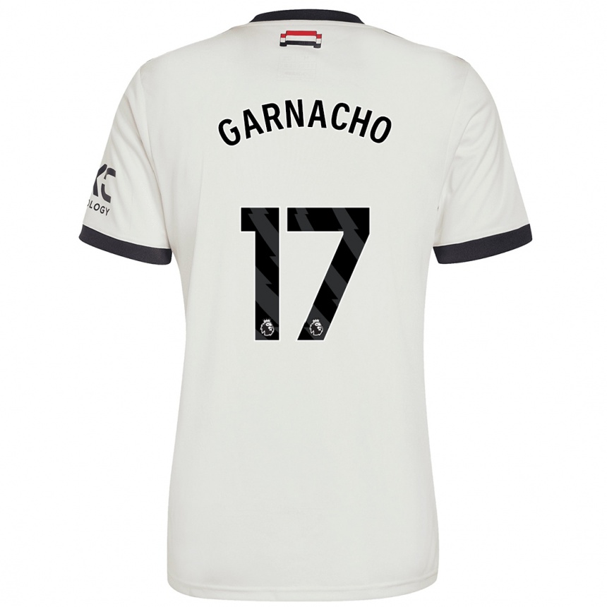 Hombre Fútbol Camiseta Alejandro Garnacho #17 Blanquecino Equipación Tercera 2024/25 Argentina