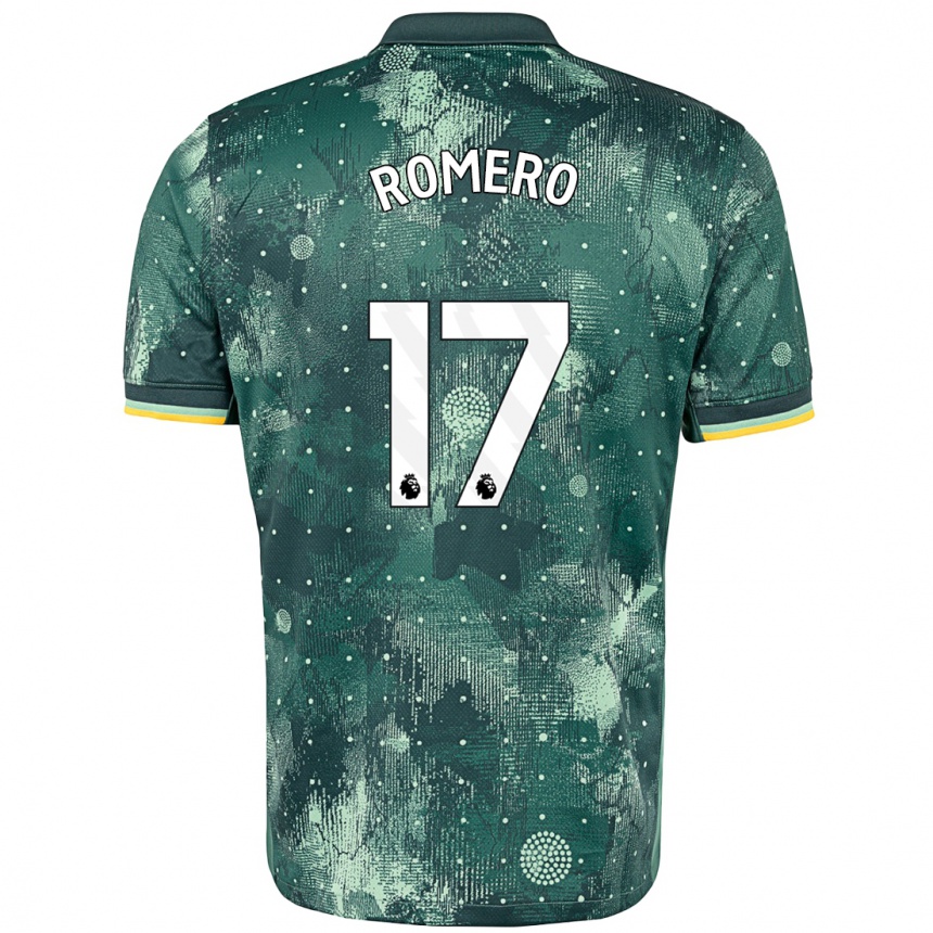 Hombre Fútbol Camiseta Cristian Romero #17 Verde Menta Equipación Tercera 2024/25 Argentina