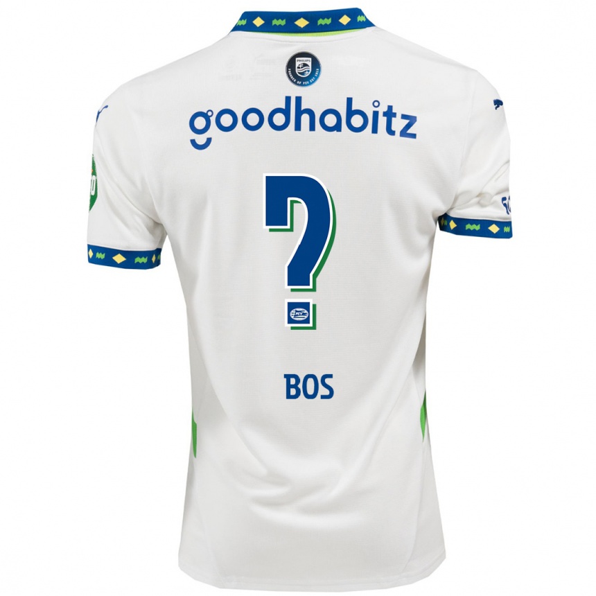 Hombre Fútbol Camiseta Floris Bos #0 Blanco Azul Oscuro Equipación Tercera 2024/25 Argentina