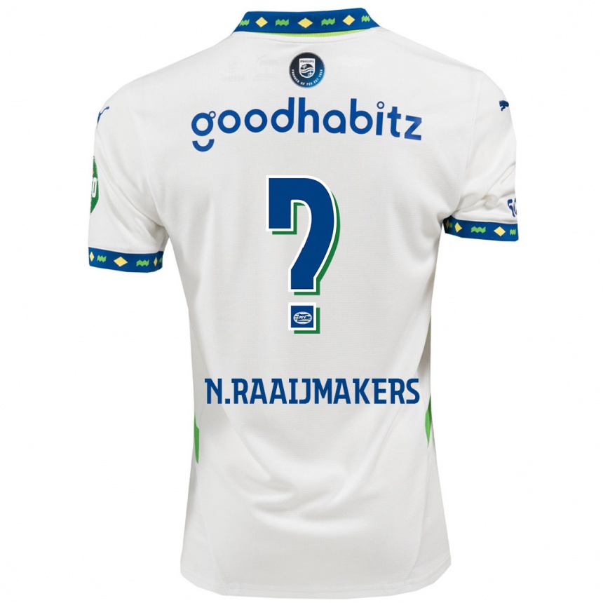 Hombre Fútbol Camiseta Niels Raaijmakers #0 Blanco Azul Oscuro Equipación Tercera 2024/25 Argentina