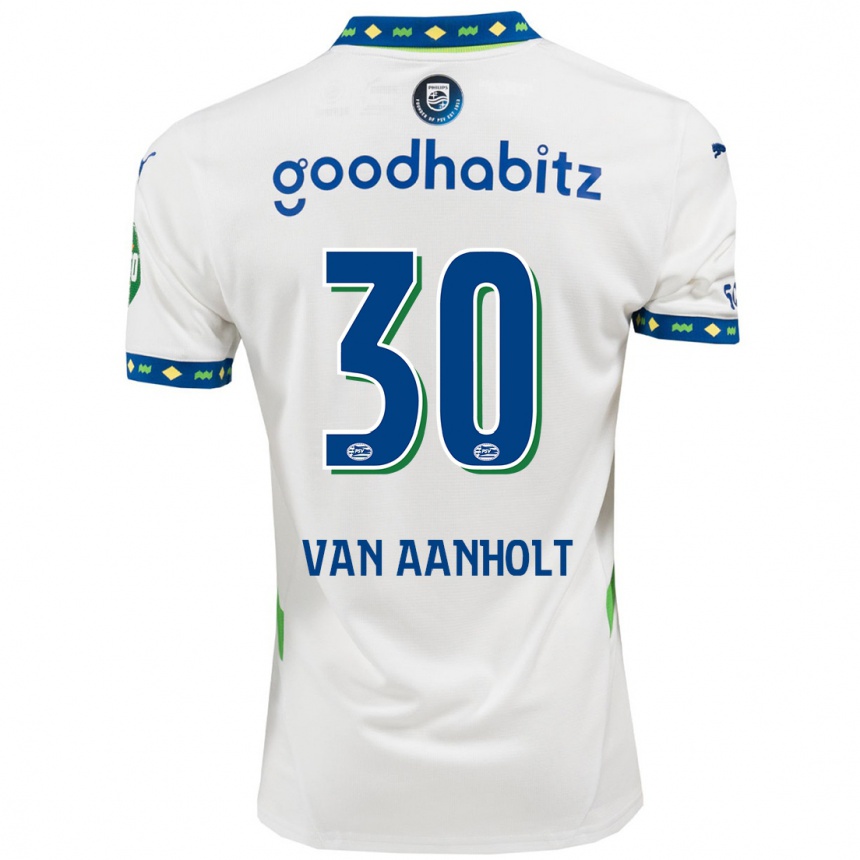 Hombre Fútbol Camiseta Patrick Van Aanholt #30 Blanco Azul Oscuro Equipación Tercera 2024/25 Argentina