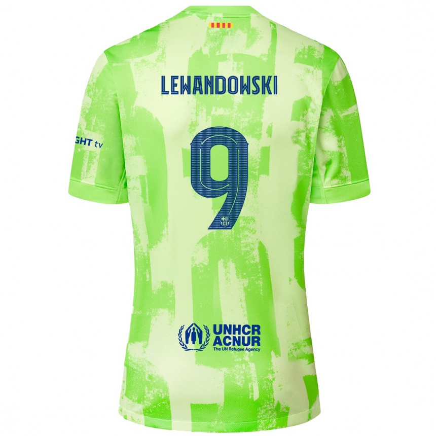 Hombre Fútbol Camiseta Robert Lewandowski #9 Lima Equipación Tercera 2024/25 Argentina