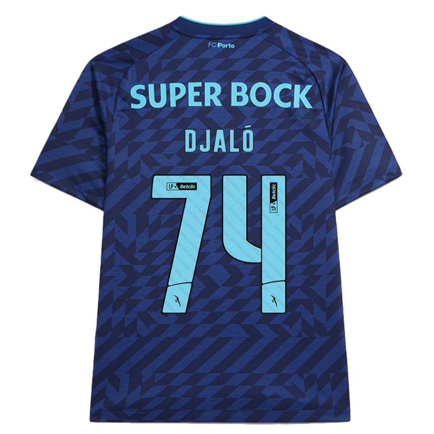 Hombre Fútbol Camiseta Ussumane Djaló #74 Azul Marino Equipación Tercera 2024/25 Argentina