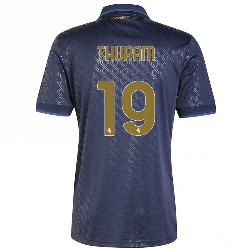 Hombre Fútbol Camiseta Khéphren Thuram #19 Azul Marino Equipación Tercera 2024/25 Argentina