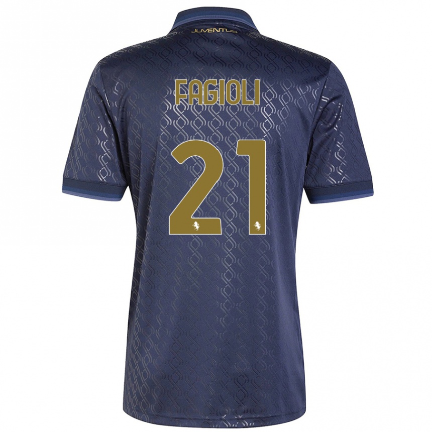 Hombre Fútbol Camiseta Nicolo Fagioli #21 Azul Marino Equipación Tercera 2024/25 Argentina