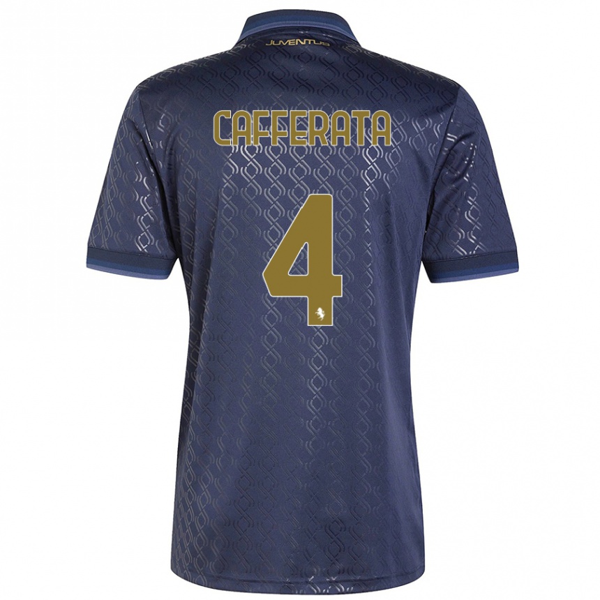 Hombre Fútbol Camiseta Federica Cafferata #4 Azul Marino Equipación Tercera 2024/25 Argentina