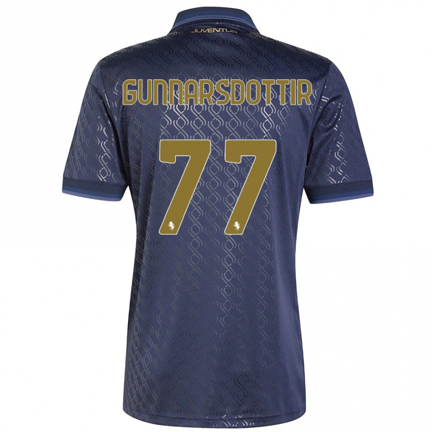 Hombre Fútbol Camiseta Sara Bjork Gunnarsdottir #77 Azul Marino Equipación Tercera 2024/25 Argentina