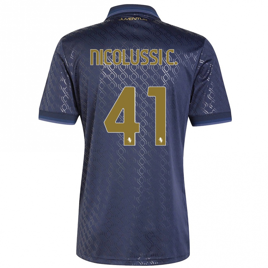 Hombre Fútbol Camiseta Hans Nicolussi Caviglia #41 Azul Marino Equipación Tercera 2024/25 Argentina