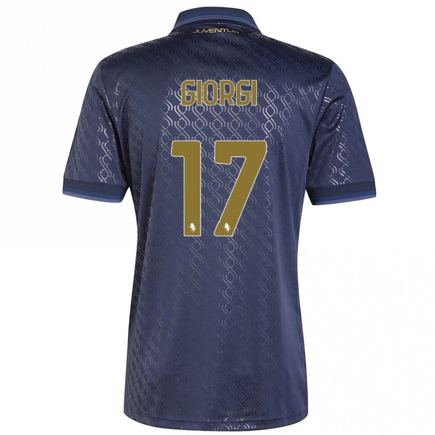 Hombre Fútbol Camiseta Lorenzo Giorgi #17 Azul Marino Equipación Tercera 2024/25 Argentina