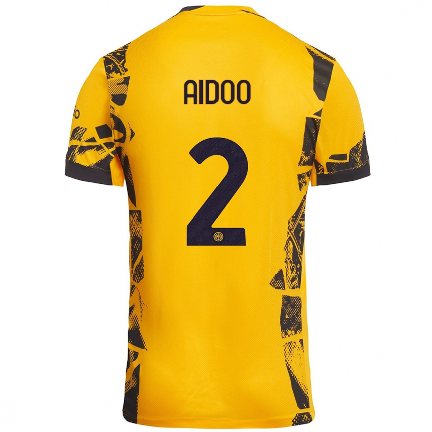 Hombre Fútbol Camiseta Mike Aidoo #2 Dorado Negro Equipación Tercera 2024/25 Argentina