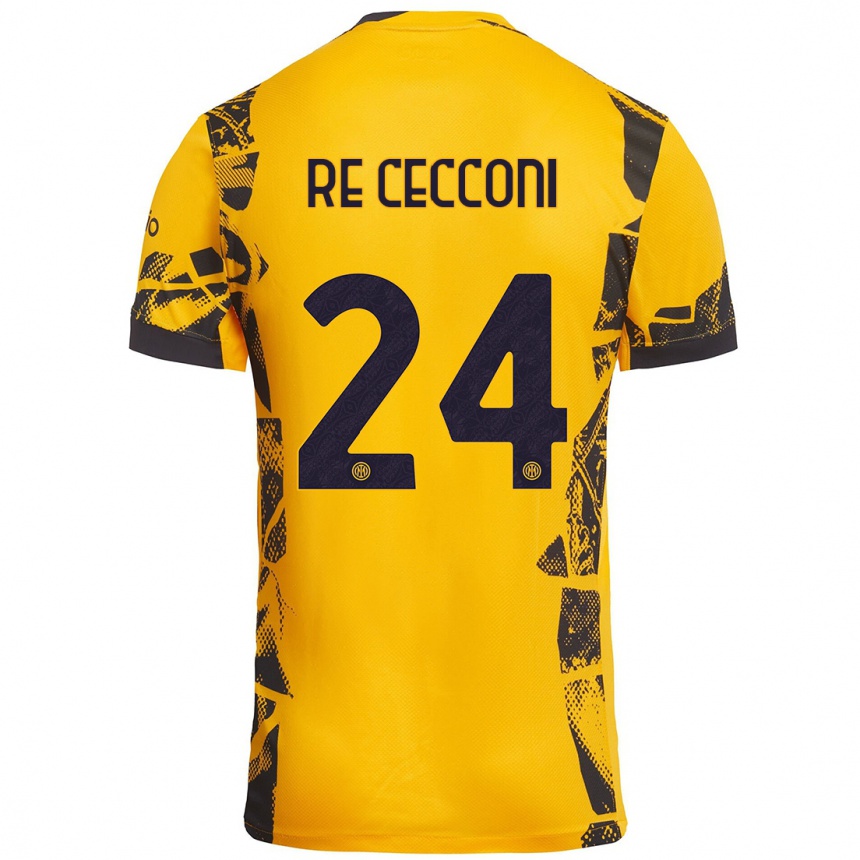 Hombre Fútbol Camiseta Gabriele Re Cecconi #24 Dorado Negro Equipación Tercera 2024/25 Argentina