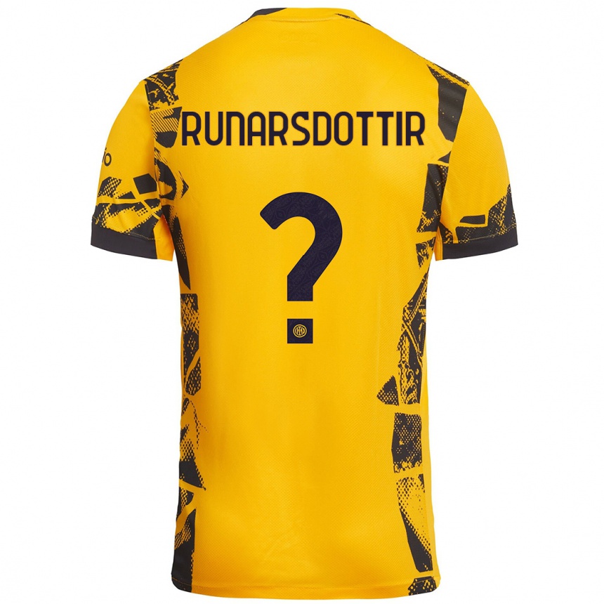 Hombre Fútbol Camiseta Cecilía Rán Rúnarsdóttir #0 Dorado Negro Equipación Tercera 2024/25 Argentina