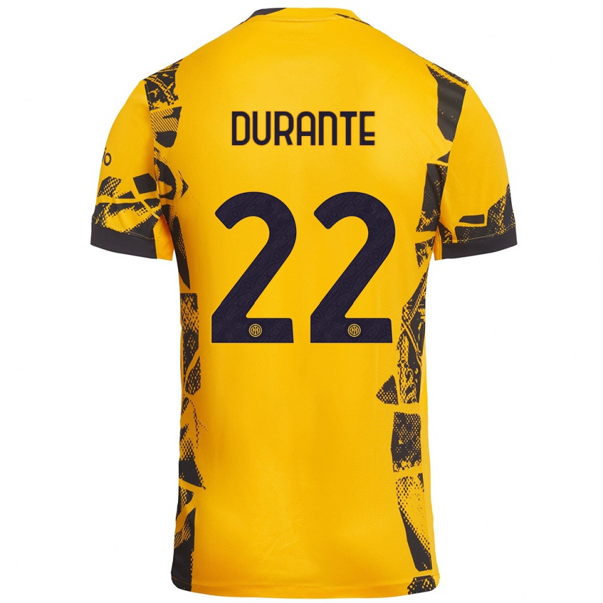 Hombre Fútbol Camiseta Francesca Durante #22 Dorado Negro Equipación Tercera 2024/25 Argentina