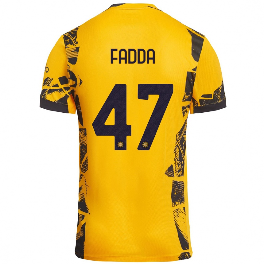 Hombre Fútbol Camiseta Paola Fadda #47 Dorado Negro Equipación Tercera 2024/25 Argentina