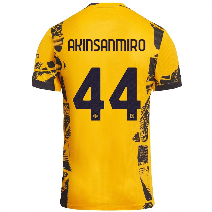 Hombre Fútbol Camiseta Ebenezer Akinsanmiro #44 Dorado Negro Equipación Tercera 2024/25 Argentina