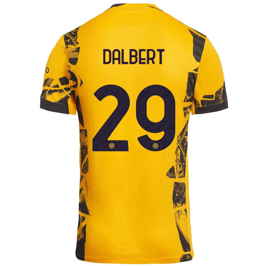 Hombre Fútbol Camiseta Dalbert #29 Dorado Negro Equipación Tercera 2024/25 Argentina