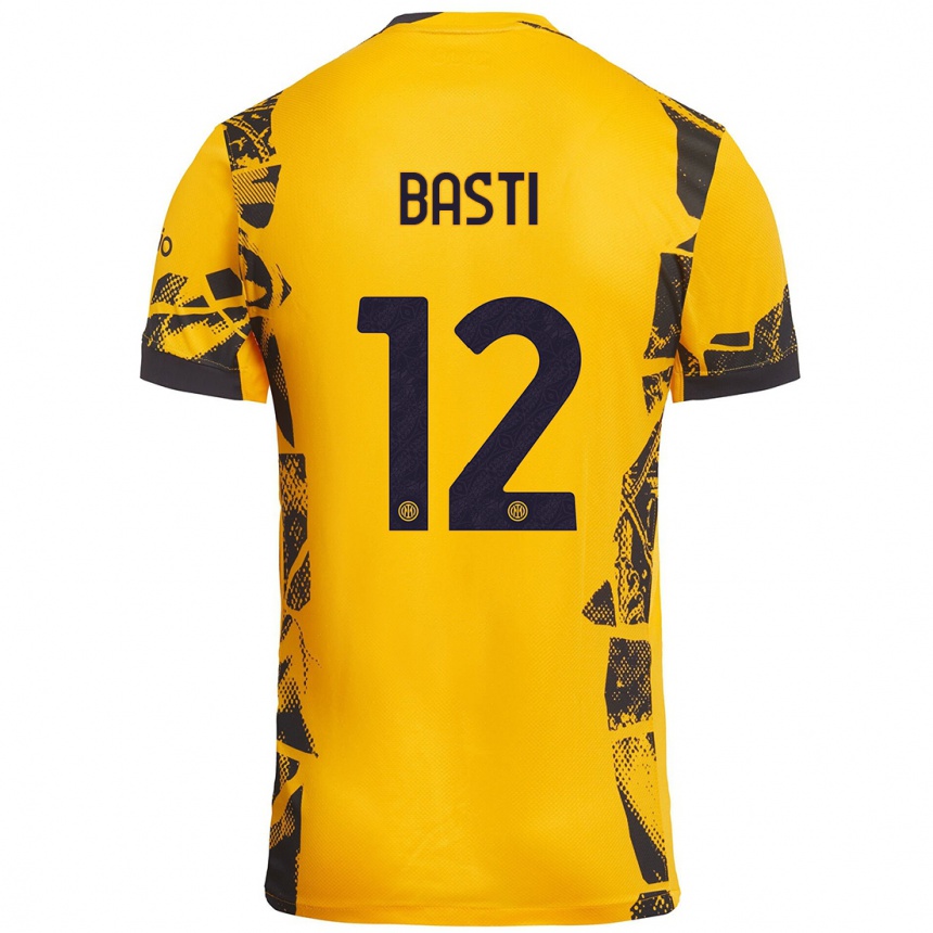 Hombre Fútbol Camiseta Matteo Basti #12 Dorado Negro Equipación Tercera 2024/25 Argentina