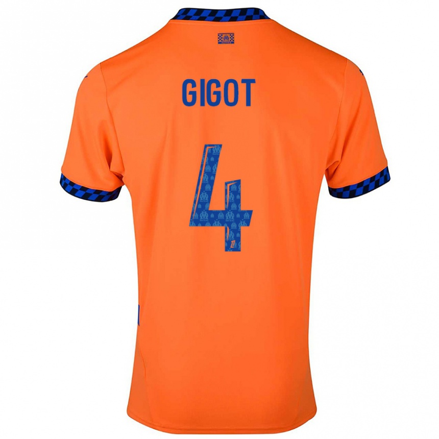 Hombre Fútbol Camiseta Samuel Gigot #4 Naranja Azul Oscuro Equipación Tercera 2024/25 Argentina