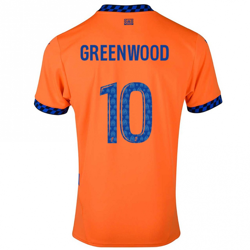 Hombre Fútbol Camiseta Mason Greenwood #10 Naranja Azul Oscuro Equipación Tercera 2024/25 Argentina