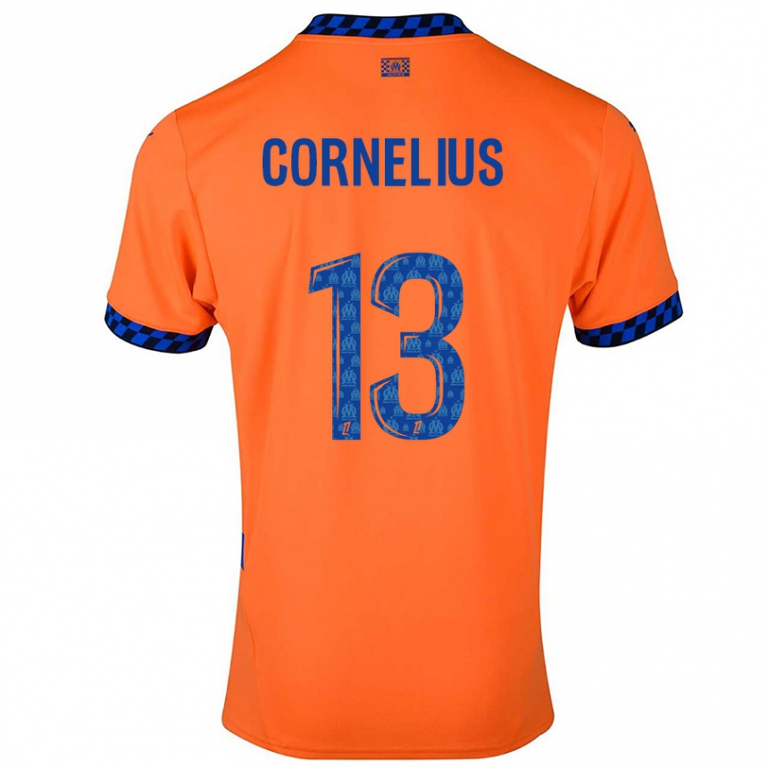 Hombre Fútbol Camiseta Derek Cornelius #13 Naranja Azul Oscuro Equipación Tercera 2024/25 Argentina