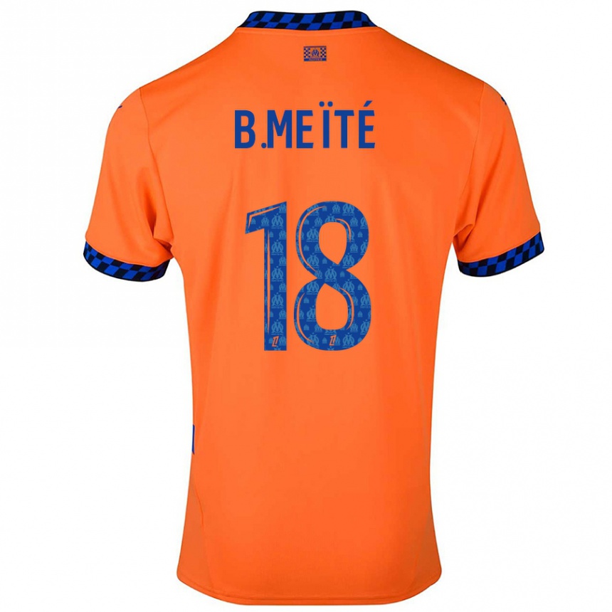 Hombre Fútbol Camiseta Bamo Meïté #18 Naranja Azul Oscuro Equipación Tercera 2024/25 Argentina