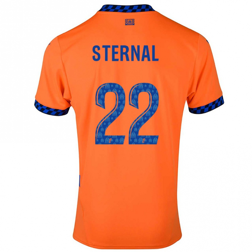 Hombre Fútbol Camiseta Enzo Sternal #22 Naranja Azul Oscuro Equipación Tercera 2024/25 Argentina