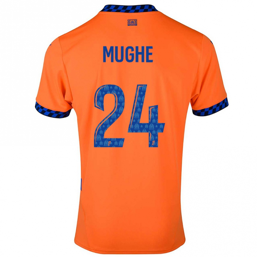 Hombre Fútbol Camiseta François Mughe #24 Naranja Azul Oscuro Equipación Tercera 2024/25 Argentina